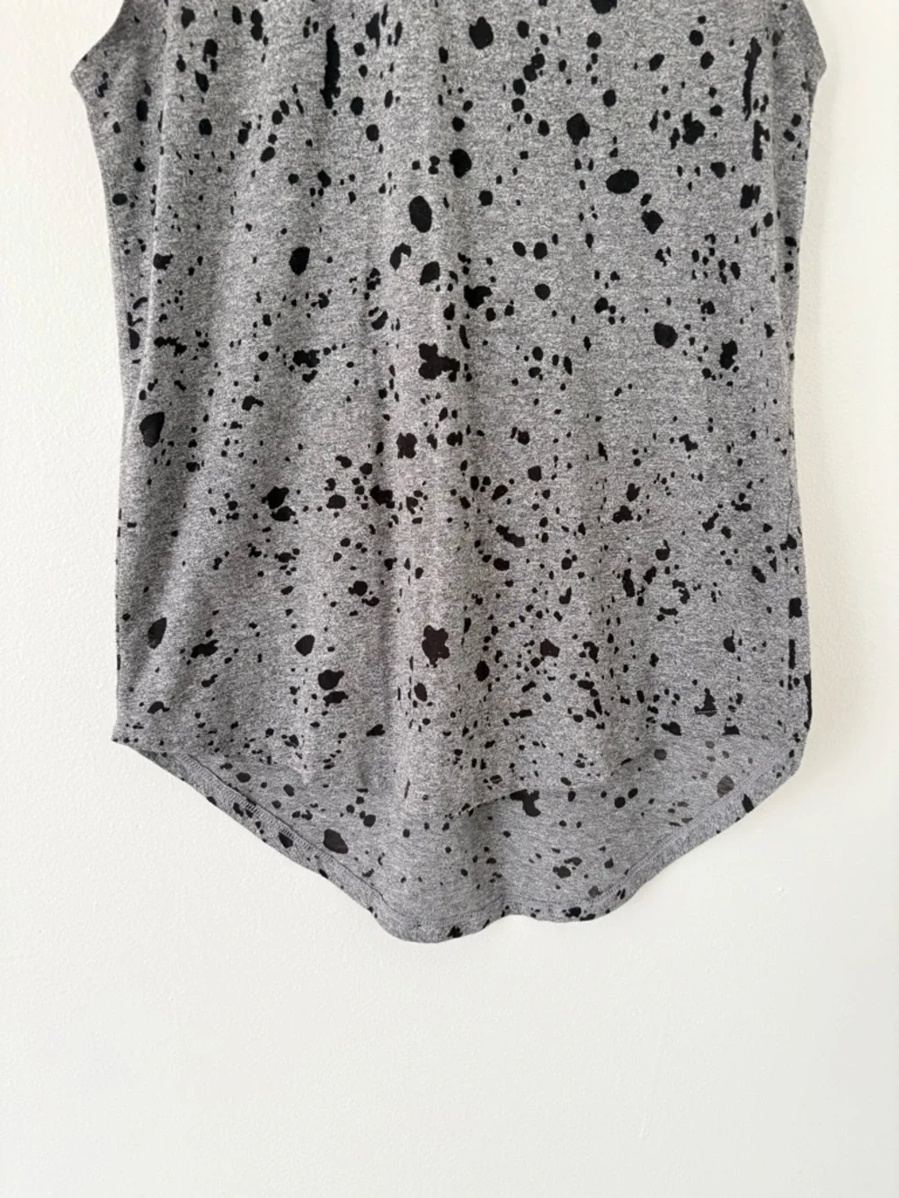 Michael Stars Grey Black Muscle Splatter Burnout Tank Top Size Small - Picture 5 of 8